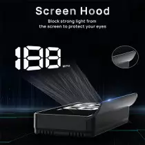 Car HUD K1-White: Digital GPS Speedometer with Auto Brightness & USB Plug-in