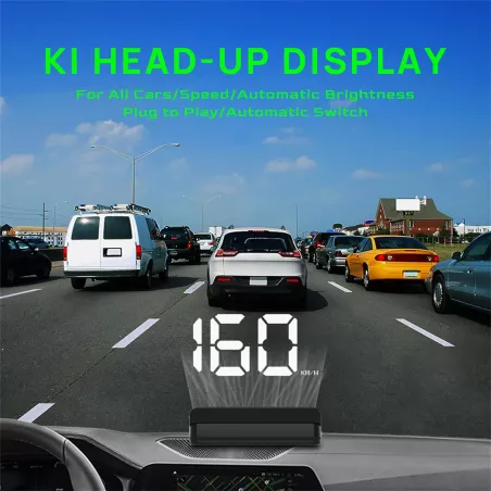 Affichage Tête Haute Voiture K1-White GPS USB Luminosité Auto