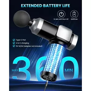 Deep Tissue Massage Gun | Portable Muscle Massager with 30 Speeds & 6 Attachments