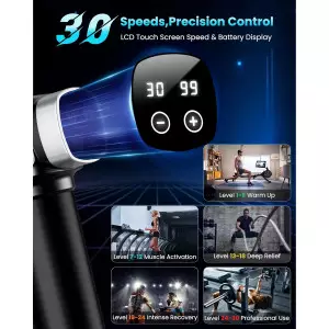 Deep Tissue Massage Gun | Portable Muscle Massager with 30 Speeds & 6 Attachments