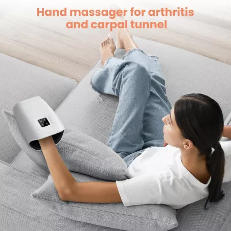 Masseur de Mains Sans Fil avec Chaleur et Compression - Électrique pour Arthrite et Syndrome du Canal Carpien