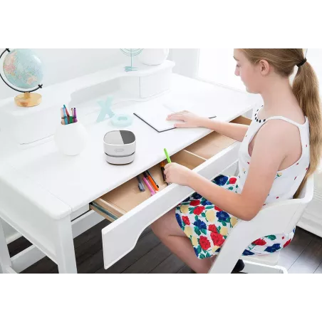 ODISTAR Aspirateur de Bureau Sans Fil, Mini Balai à Poussière 360°, Économie d’Énergie, 90 min Autonomie (Blanc)