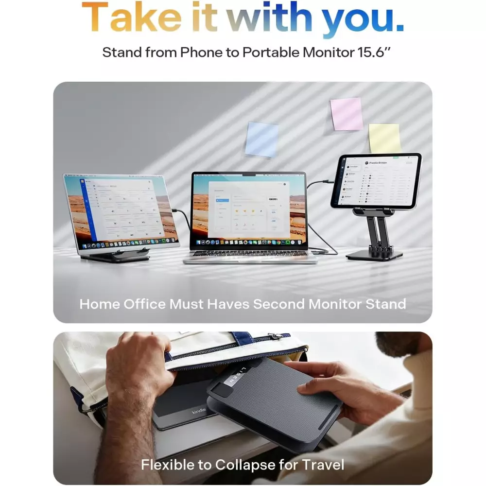 LISEN Foldable iPad Stand – Portable Tablet Holder for Desk & Bed