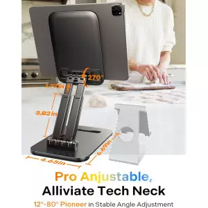 LISEN Foldable iPad Stand – Portable Tablet Holder for Desk & Bed