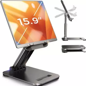 LISEN Foldable iPad Stand – Portable Tablet Holder for Desk & Bed
