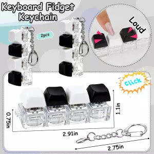 2 Pcs Keyboard Fidget Toy Set – Stress Relief Keychain Button Clicker