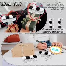 2 Pcs Keyboard Fidget Toy Set – Stress Relief Keychain Button Clicker