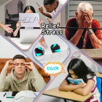 2 Jouets Fidget Clavier 4-en-1 Antistress Noir & Blanc