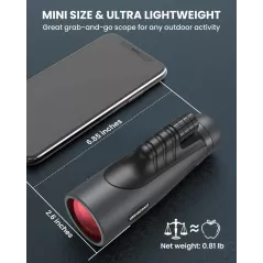 Télescope Monoculaire 15x54 Étanche avec Prisme BAK4 et Lentille FMC – Compact pour Observation et Randonnée
