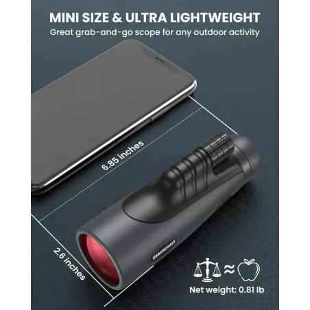 Télescope Monoculaire 15x54 Étanche avec Prisme BAK4 et Lentille FMC – Compact pour Observation et Randonnée