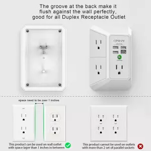 Multiprise QINLIANF 5 prises + 4 USB 4.8A Protection 1680J