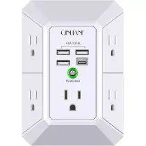 Multiprise QINLIANF 5 prises + 4 USB 4.8A Protection 1680J