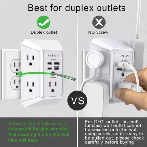 Multiprise QINLIANF 5 prises + 4 USB 4.8A Protection 1680J