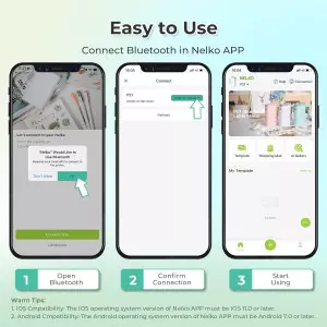Nelko P21 Bluetooth Label Maker - Wireless Mini Printer for Home & Office