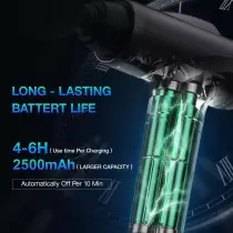 Deep Tissue Massage Gun - Handheld Electric Muscle Massager, 9 Attachments, 30 Speeds (Grey)