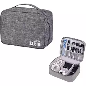 Portable Electronic Accessories Organizer - Water-Resistant Travel Tech Pouch