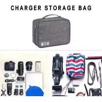 Portable Electronic Accessories Organizer - Water-Resistant Travel Tech Pouch