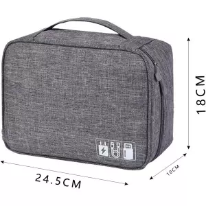 Portable Electronic Accessories Organizer - Water-Resistant Travel Tech Pouch