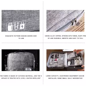 Portable Electronic Accessories Organizer - Water-Resistant Travel Tech Pouch