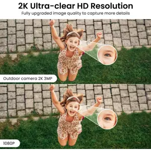 2K Home Security Cameras 2-Pack – Color Night Vision, Alexa & Google Compatible