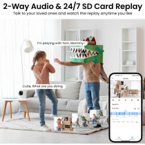 2K Home Security Cameras 2-Pack – Color Night Vision, Alexa & Google Compatible