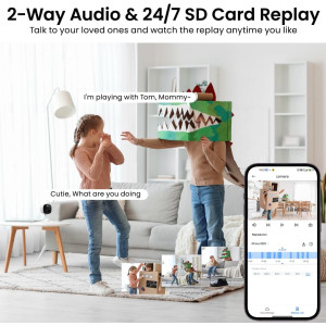 2K Home Security Cameras 2-Pack – Color Night Vision, Alexa & Google Compatible