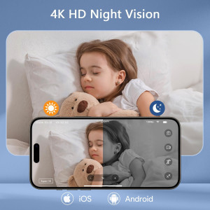 2K Wireless Hidden Nanny Cam with Free Cloud & SD Storage - 2025 Upgrade