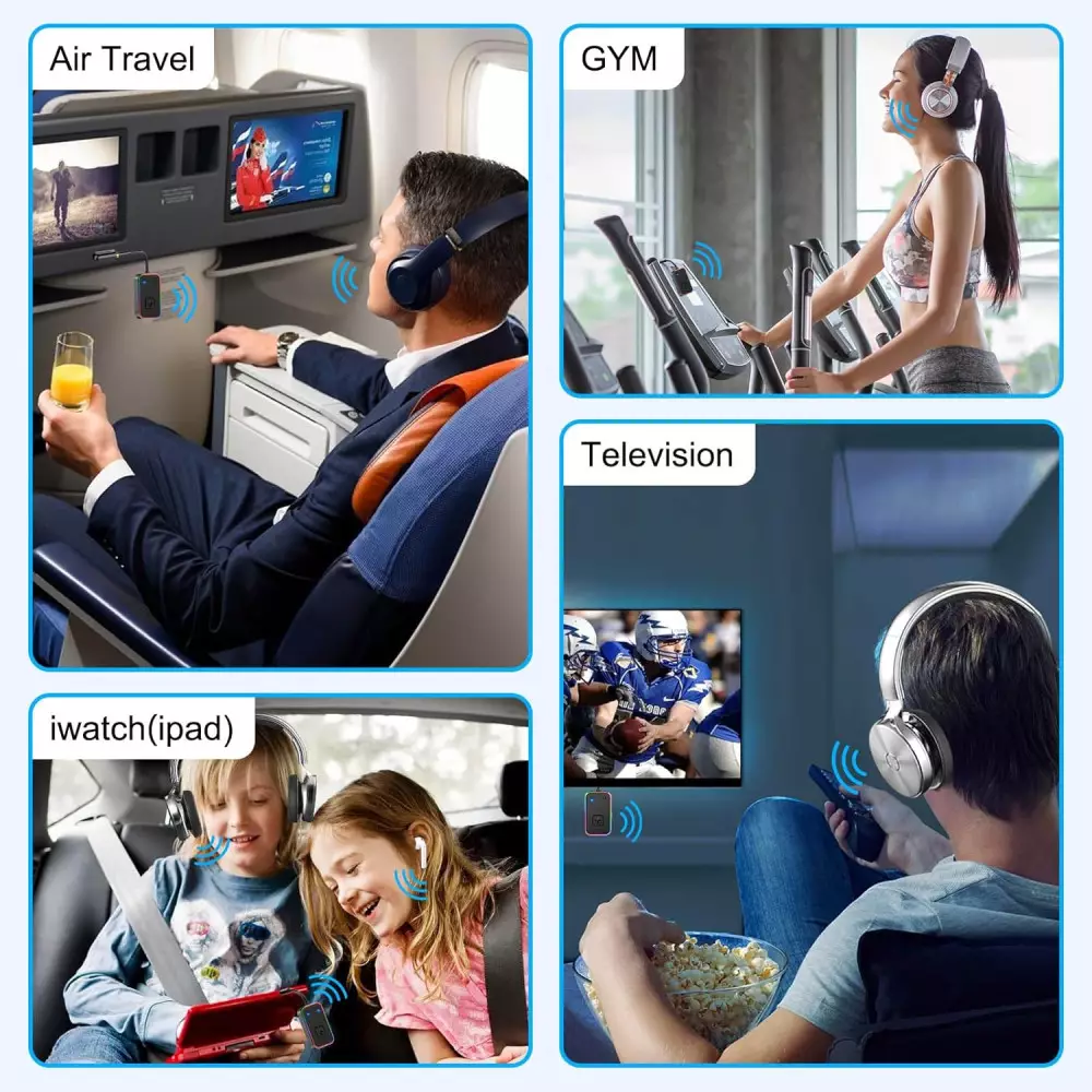 Beeitzie Ultra Airplane Bluetooth 5.4 Transmitter – Dual Headphones Support