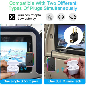 Beeitzie Ultra Airplane Bluetooth 5.4 Transmitter – Dual Headphones Support