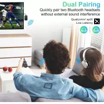 Beeitzie Ultra Bluetooth 5.4 émetteur audio sans fil 2 casques