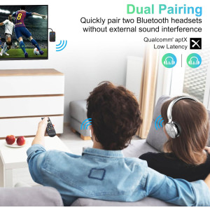 Beeitzie Ultra Airplane Bluetooth 5.4 Transmitter – Dual Headphones Support