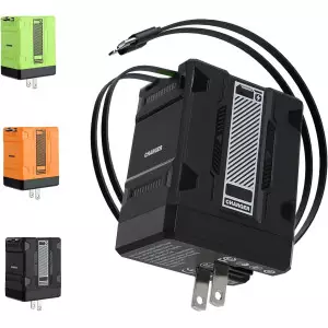 2025 2-in-1 120W Fast Charger Adapter with Foldable Plug – Black