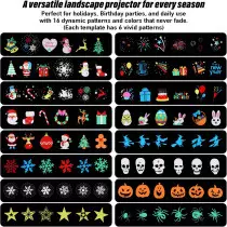 Projecteur Lumières Noël 2025, 16 Diapositives Étanches, Minuteur