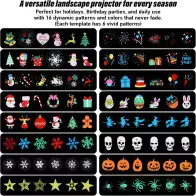 2025 Xmas Projector Lights – Brighter, 16 Slides, Waterproof Timer