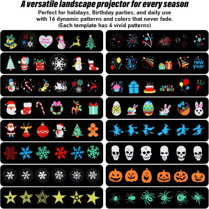 2025 Xmas Projector Lights – Brighter, 16 Slides, Waterproof Timer