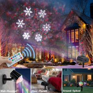 2025 Xmas Projector Lights – Brighter, 16 Slides, Waterproof Timer
