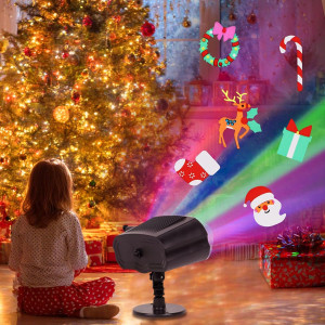 2025 Xmas Projector Lights – Brighter, 16 Slides, Waterproof Timer