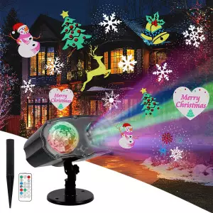 2025 Xmas Projector Lights – Brighter, 16 Slides, Waterproof Timer