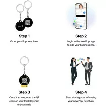 Popl Keychain NFC - Carte de Visite Digitale Instantanée