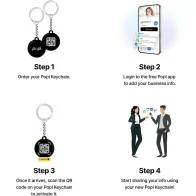 Popl Keychain Digital Business Card – Instant NFC & QR Contact Sharing