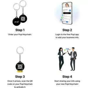 Popl Keychain Digital Business Card – Instant NFC & QR Contact Sharing