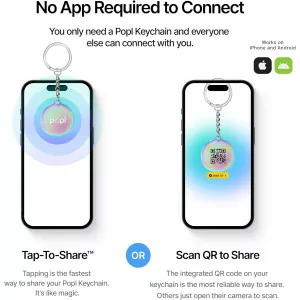 Popl Keychain Digital Business Card – Instant NFC & QR Contact Sharing