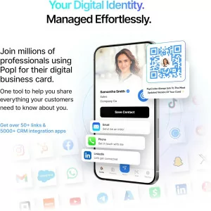 Popl Keychain Digital Business Card – Instant NFC & QR Contact Sharing