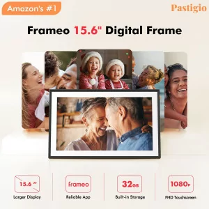 15.6 Frameo Digital Photo Frame WiFi 32GB HD Touch Screen for Gifts