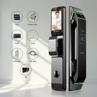 3D Face Recognition Smart Door Lock with HD Camera & 7-in-1 Keyless Entry