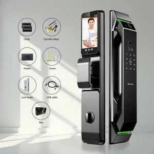 3D Face Recognition Smart Door Lock with HD Camera & 7-in-1 Keyless Entry