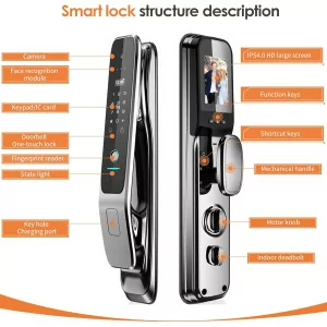 3D Face Recognition Smart Door Lock with Fingerprint, Video, Wi-Fi & App