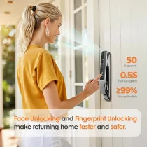 3D Face Recognition Smart Door Lock with Fingerprint, Video, Wi-Fi & App