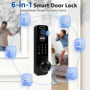 3D Face Recognition Smart Door Lock with Camera & Remote App Control