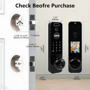 3D Face Recognition Smart Door Lock with Camera & Remote App Control